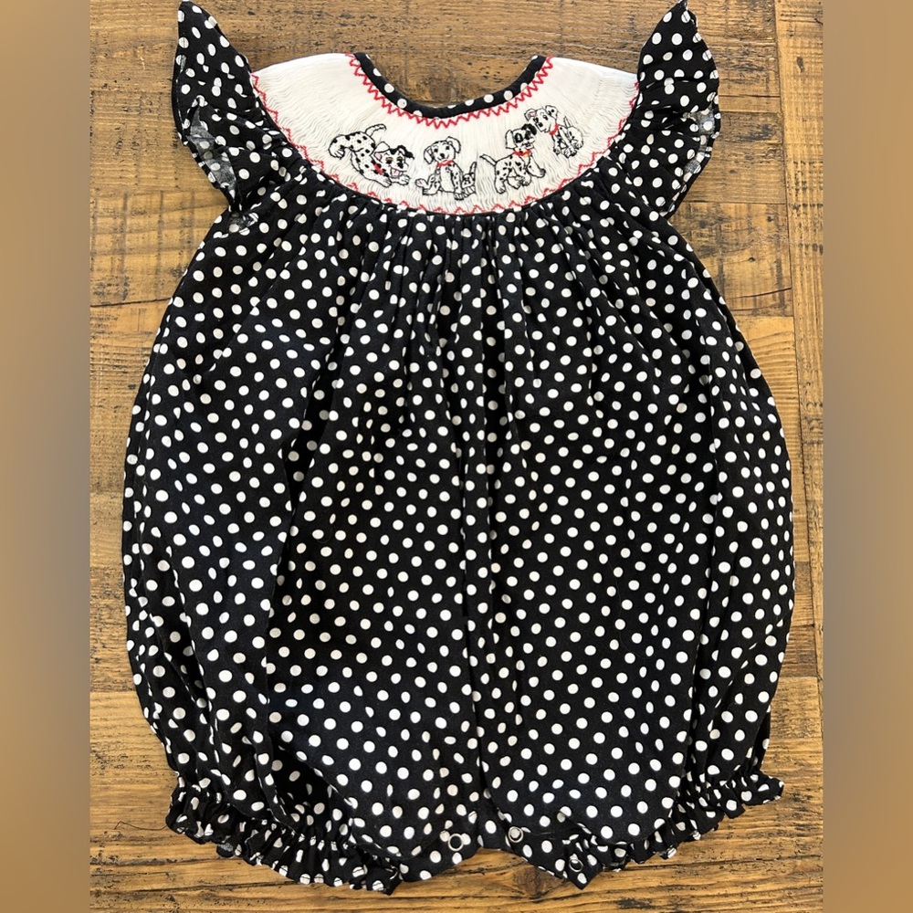 Smocked Blessings 101 Dalmatians Bubble 2T